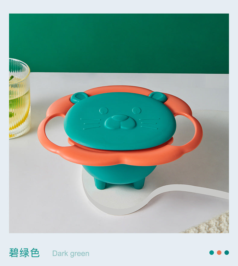 Baby Gyro Bowl 360° Rotary Spill-Proof Feeding Plate for Kids with Practical Balance Design