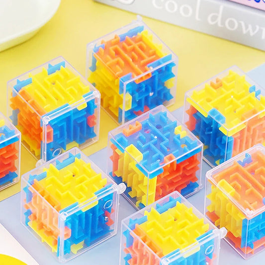 3D Maze Magic Cube  Transparent Puzzle Speed Cube with Rolling Ball Stress Relief Toy for Kids & Adults