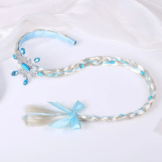 Frozen Princess Elsa Wig Braid Headband  Snowflake Hair Accessories for Baby & Girls
