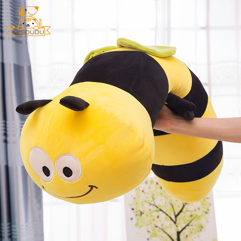 Adorable Giant Bee Plush Pillow  Soft Hugging Sleep Companion for Kids & Girls