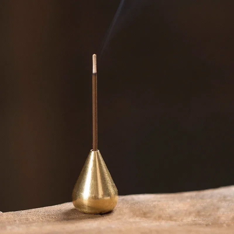 Gourd-Shaped Brass Incense Holder  Pure Copper Burner for Sticks, Coils & Aromatherapy