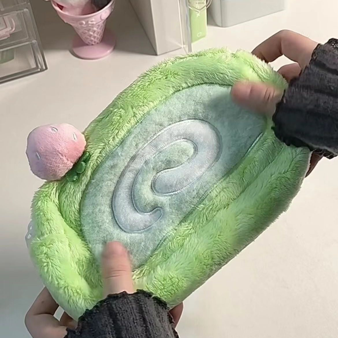 Plush Pencil Case  Large Capacity Cute Stationery Storage Pouch