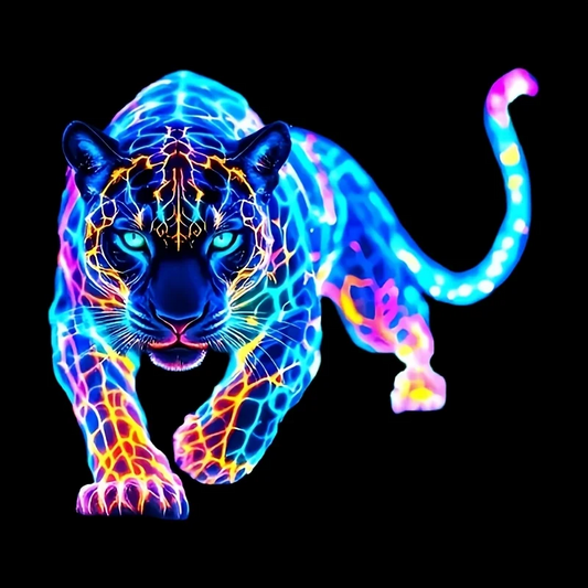 Vibrant Neon Leopard Motorcycle Sticker – Waterproof Vinyl Decal for Scooters, Fuel Tanks & Car Windows