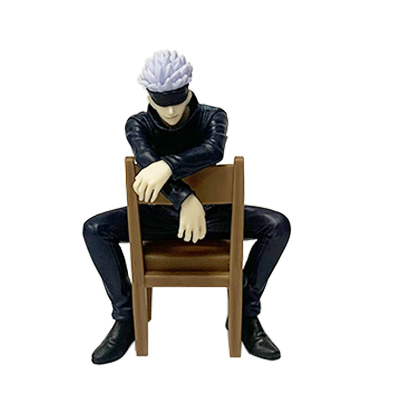 11cm & 14cm Sitting Satoru Gojo Figure with Chair  Jujutsu Kaisen Anime Collectible Toy