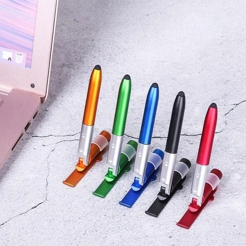 4-in-1 Multifunction Ballpoint Pen with LED Light, Phone Holder & Stylus  Writing Tool for Office & Schoo