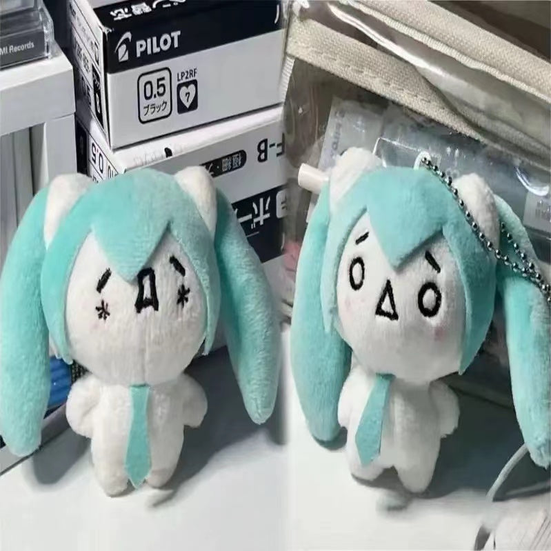 Hatsune Miku Kawaii Mini Plush Keychain  Q Version Anime Doll Pendant for School Bags & Gifts