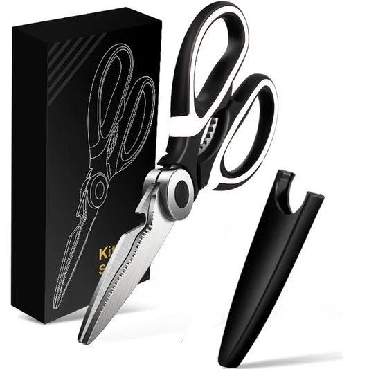 Multifunctional Stainless Steel Kitchen Scissors – Heavy-Duty Chef Shears for Cutting Chicken, Meat, Bones & Vegetables Kitchen Utensils & Accessories Tool