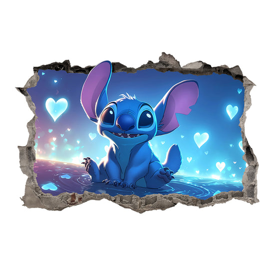 Cartoon Lilo & Stitch Wall Stickers For Kid's Room Kindergarten Living Room Wall Decoration Movie Anime Poster Stickers
