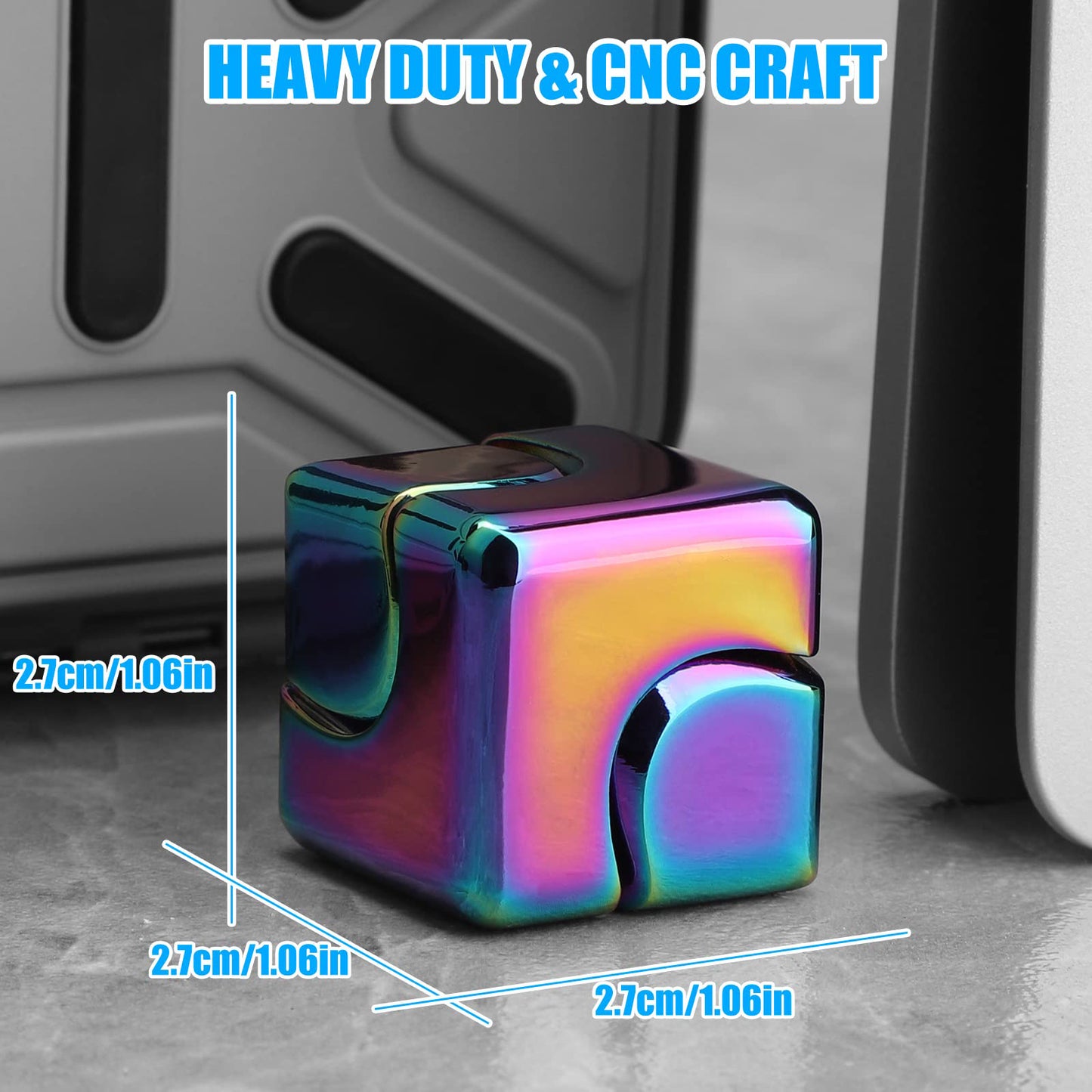 Metal Cube Spinner Fidget Toy  3D Puzzle Gear Gyro for Kids & Adults  Sensory Stress Relief & Focus Toy