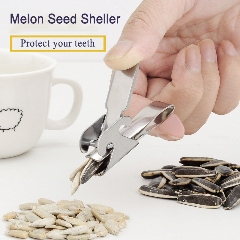 Stainless Steel Melon Seed & Nut Shell Opener  Peanut, Pistachio, and Nutcracker Tool