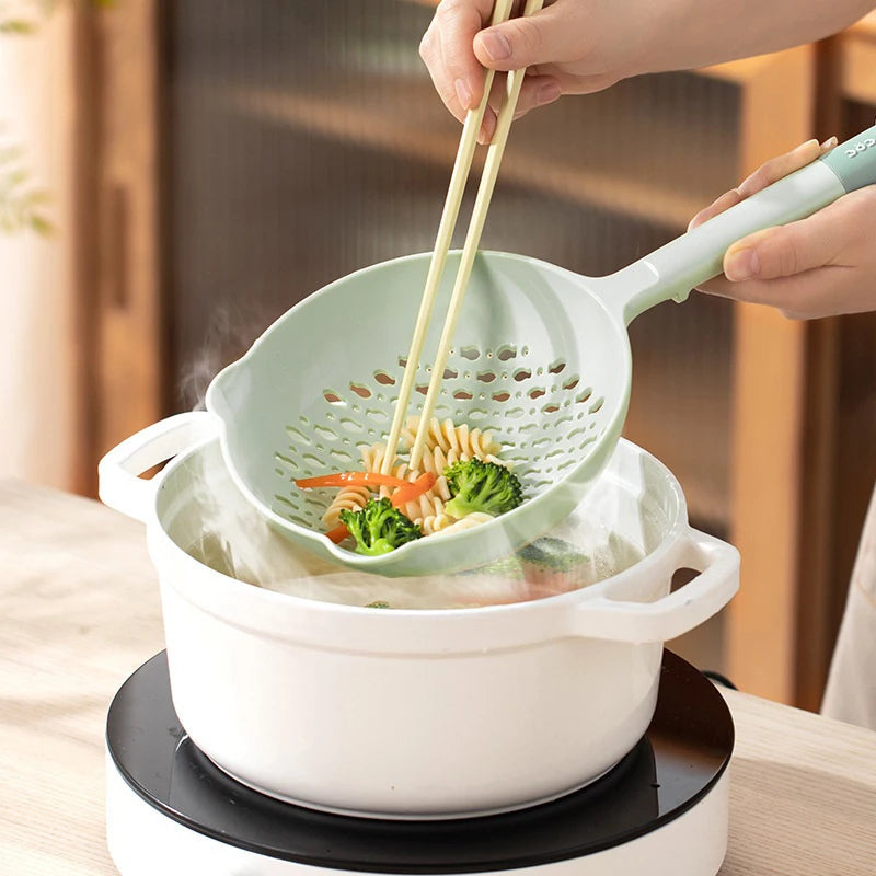 Heat-Resistant Plastic Noodle & Vegetable Colander   Food-Grade Strainer with Hole Design for Easy Filtering   Kitchen Accessory