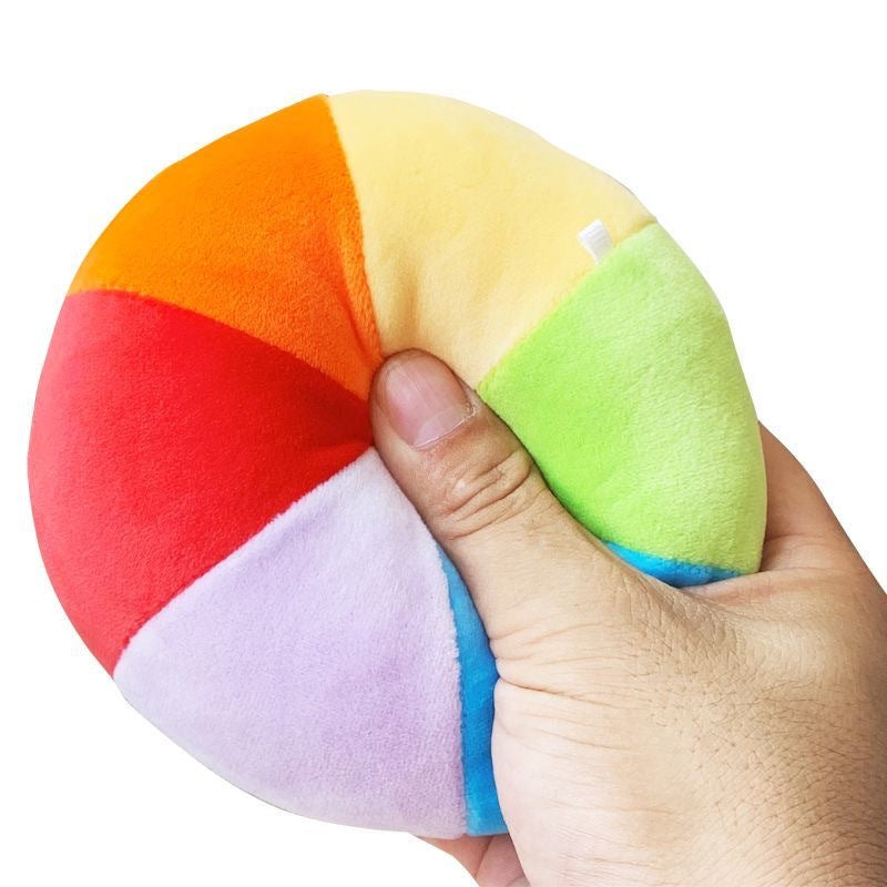 Baby Color Recognition Plush Ball  Multi-Color Sensory Toy with Bells