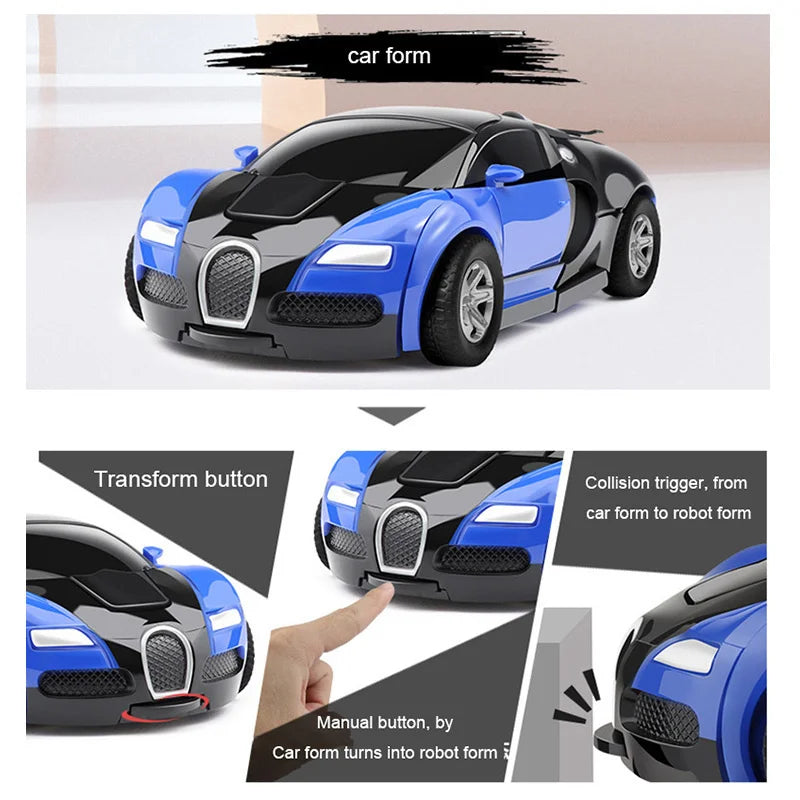 One-Click Transforming Collision Deformation Robot Car  Dual Form Toy for Boys & Father-Son Play