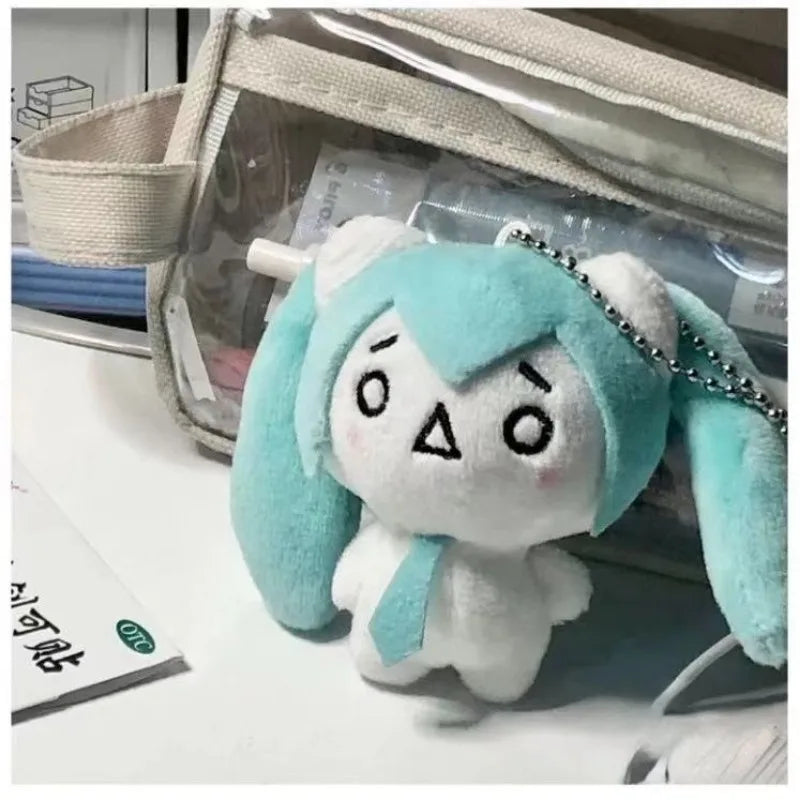 Hatsune Miku Kawaii Mini Plush Keychain  Q Version Anime Doll Pendant for School Bags & Gifts