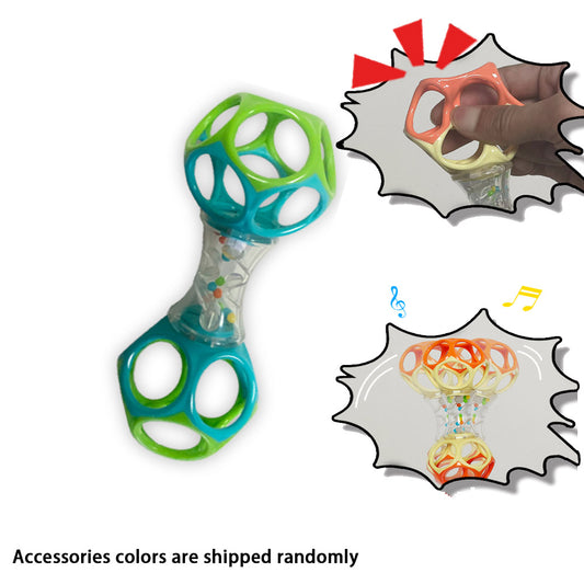 Baby Teether Rattle & Shake Barbell Toy  Fun & Safe for 3+ Months (Random Color)