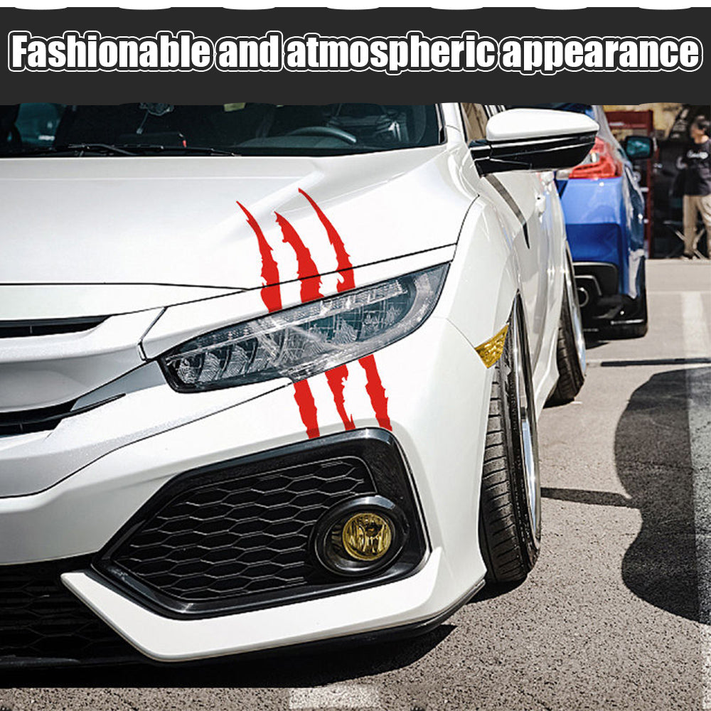 Reflective Monster Claw Decal 3D Scratch Effect Waterproof Vinyl Sticker for Car Headlights & Body (40x12cm)