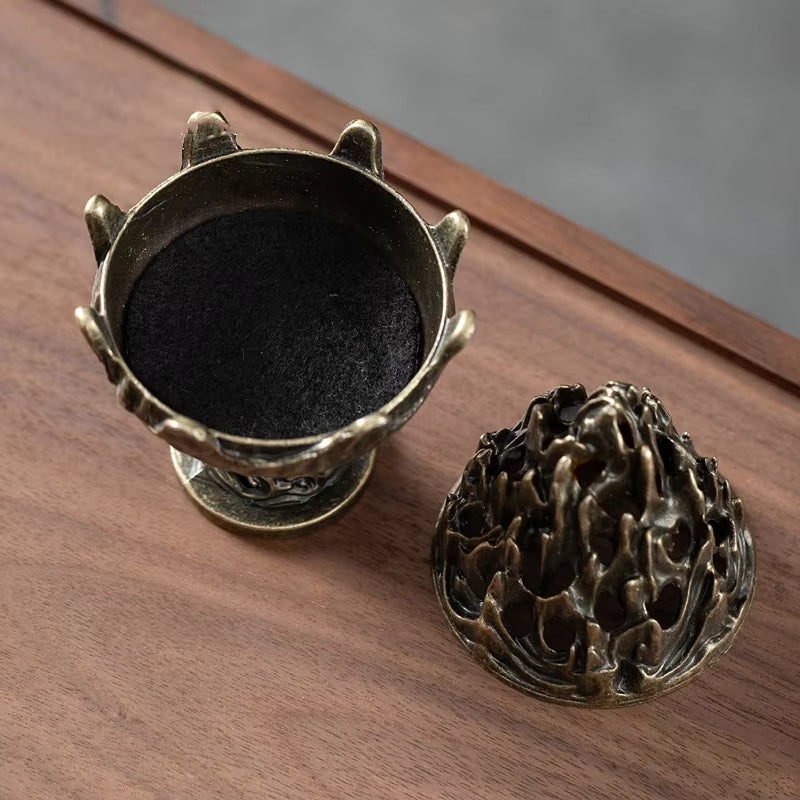 Mini Vertical Incense Burner –Portable Alloy Holder for Home Aromatherapy & Desk Decor