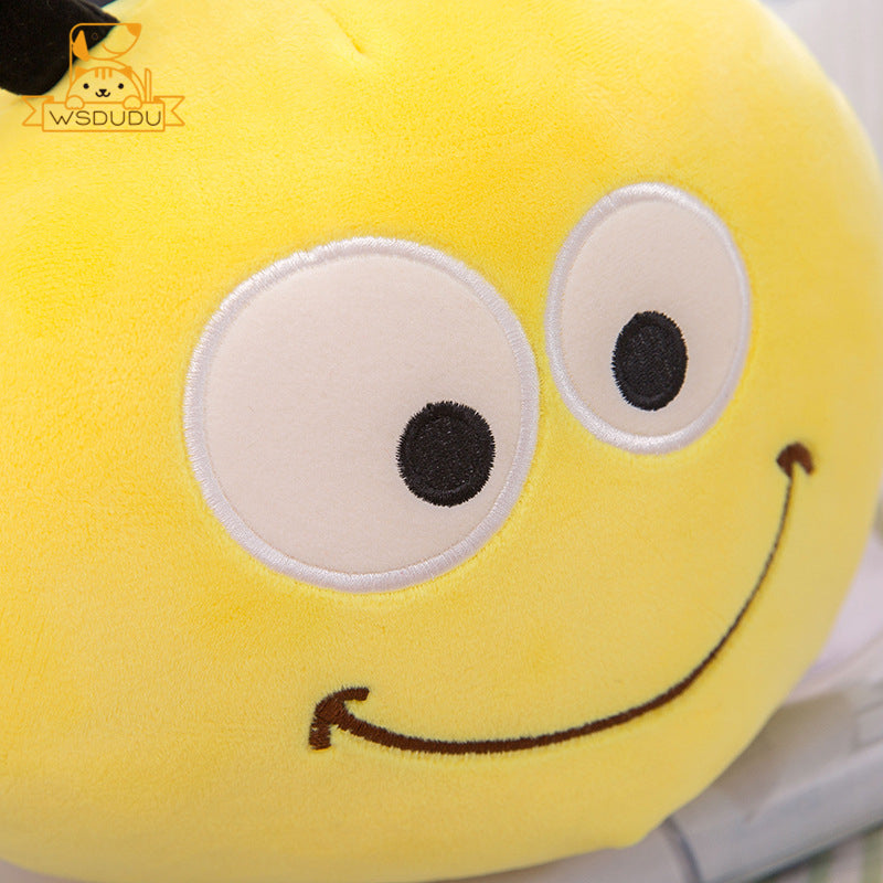 Adorable Giant Bee Plush Pillow  Soft Hugging Sleep Companion for Kids & Girls