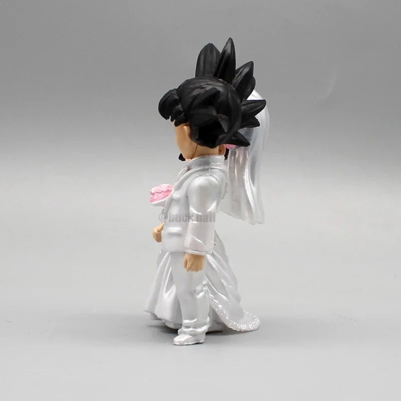 Dragon Ball Son Goku & Chichi Wedding Figure  9cm Q-Version PVC Anime Collectible Statue