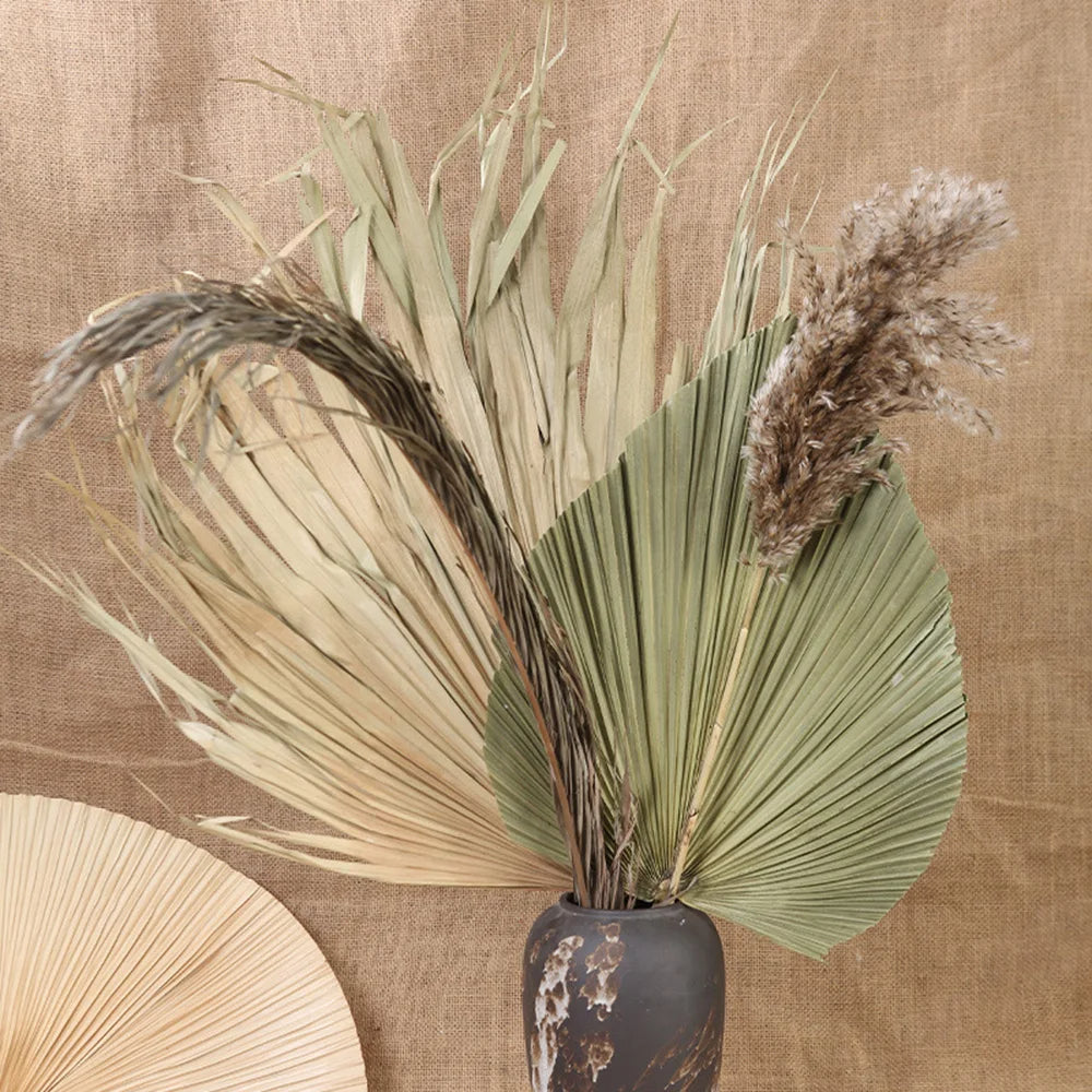 2PCS Mini Dried Palm Leaves & Pampas Grass  DIY Wedding & Home Decor Branches