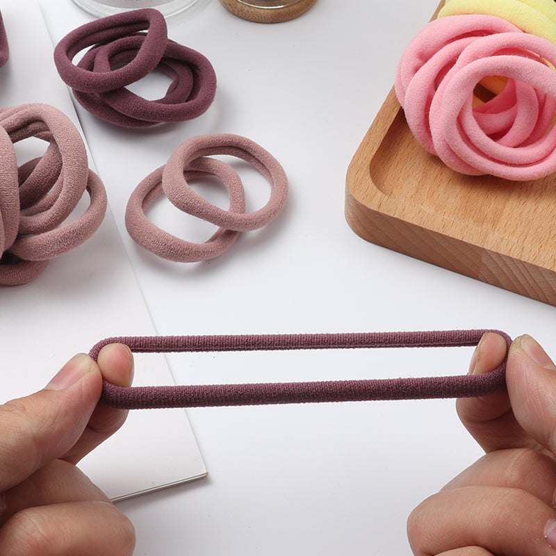 50Pcs Girls Elastic Nylon Hair Bands  Colorful Kids Ponytail Holders & Hair Accessories