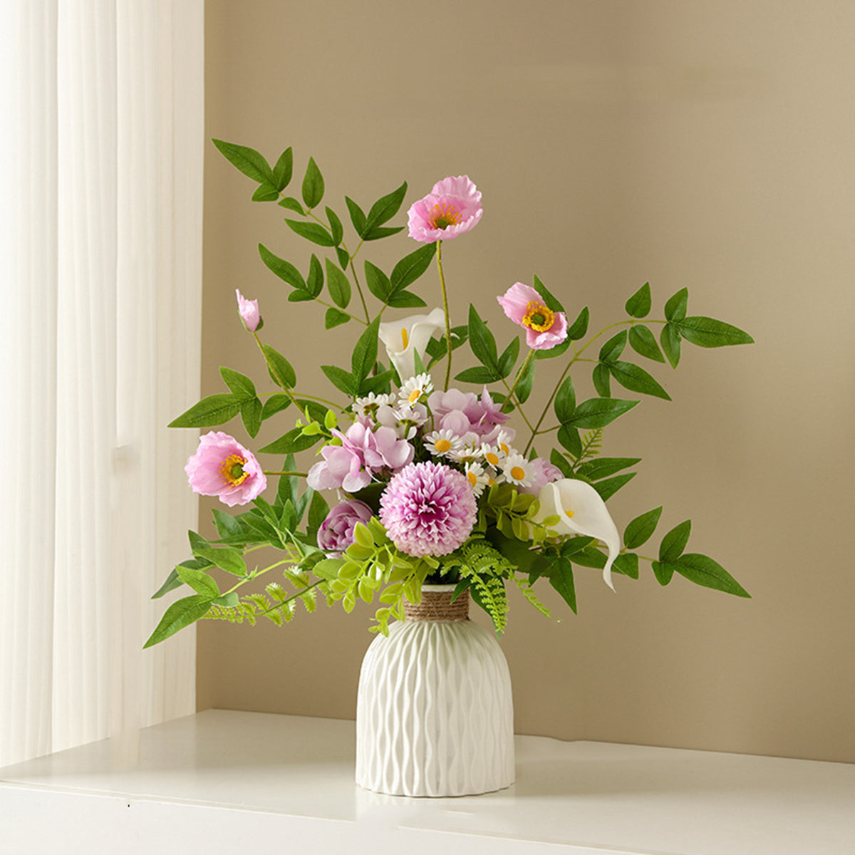 Modern Nordic Water Ripple Plastic Vase  Wave Design Flower Pot for Home & Desktop Decoration