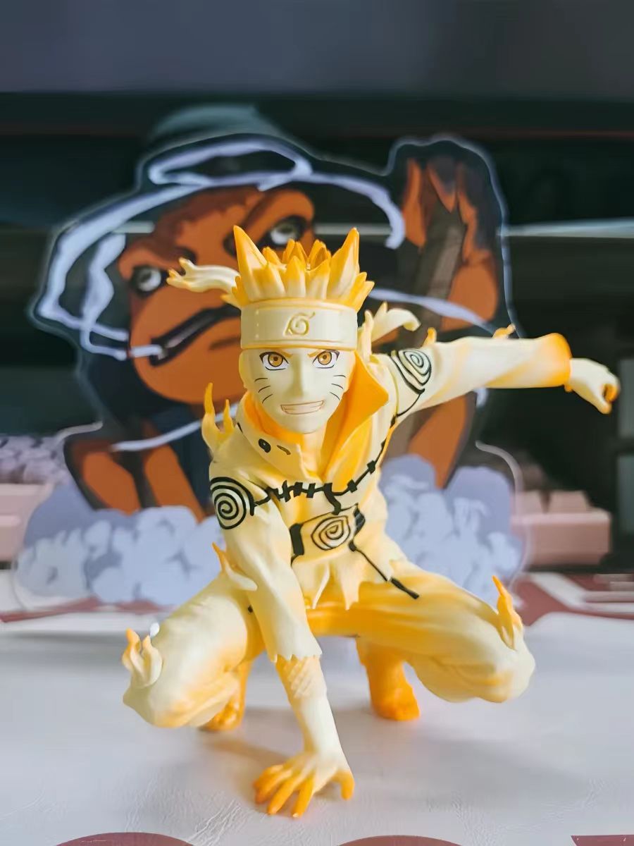 Naruto Uzumaki Six Paths Chakra Mode Gold PVC Figure  10cm Anime Battle Statue Collectible Toy