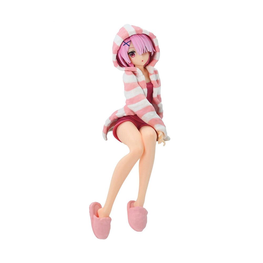 14CM Re:Zero Ram & Rem Pajamas Sitting Figure Anime Model with Instant Noodles Press