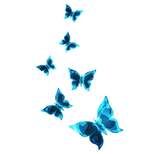 6PCS Luminous Blue Butterfly Wall Stickers Self-Adhesive Switch & Wall Decor Set