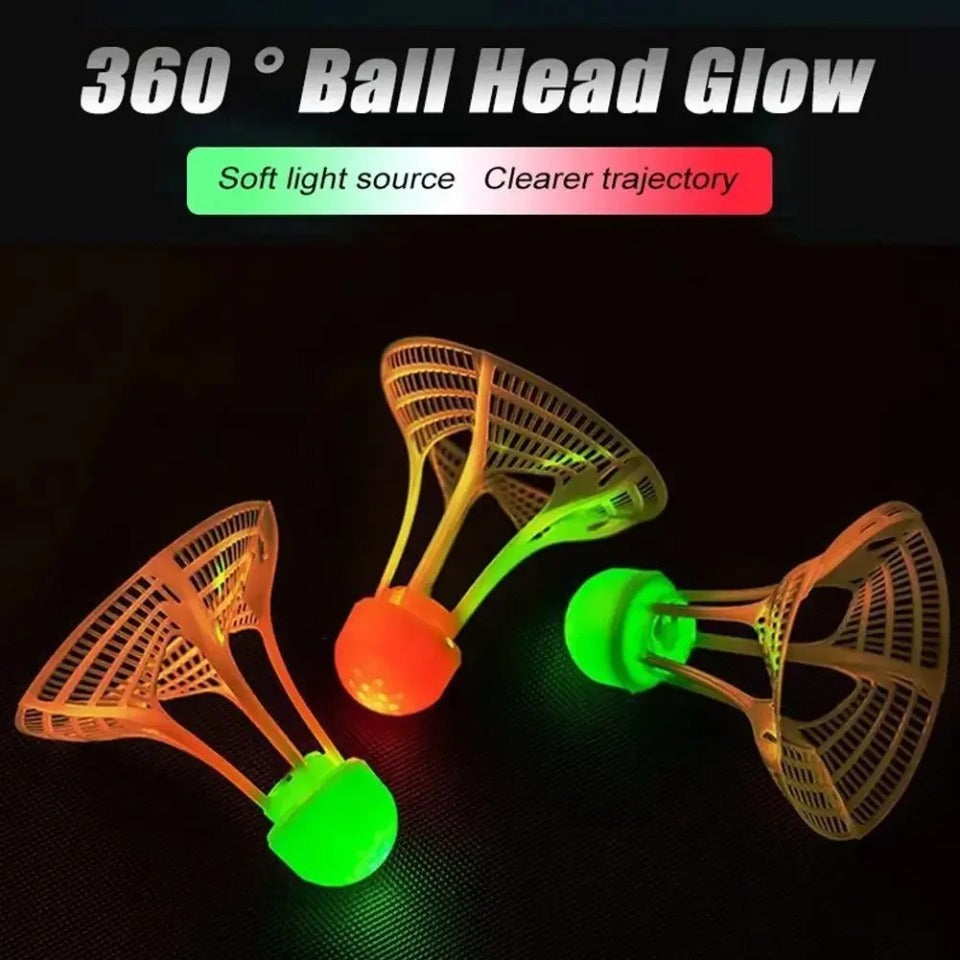 Glow-in-the-Dark Windproof Badminton Shuttlecock Night Training & Outdoor Play
