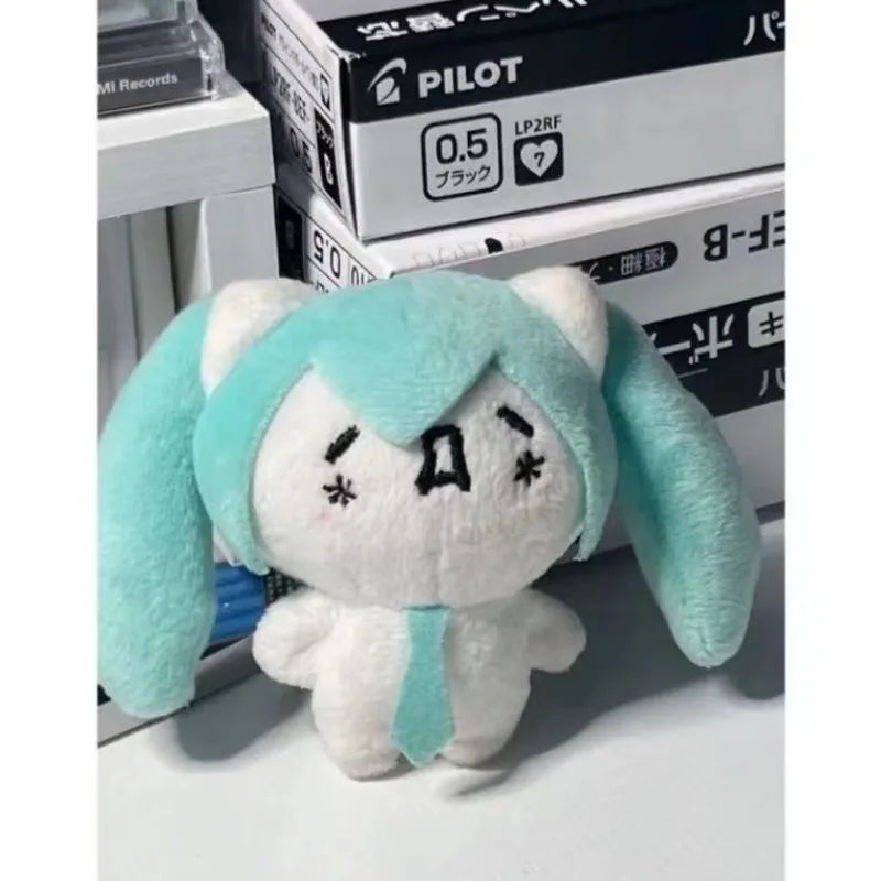Hatsune Miku Kawaii Mini Plush Keychain  Q Version Anime Doll Pendant for School Bags & Gifts