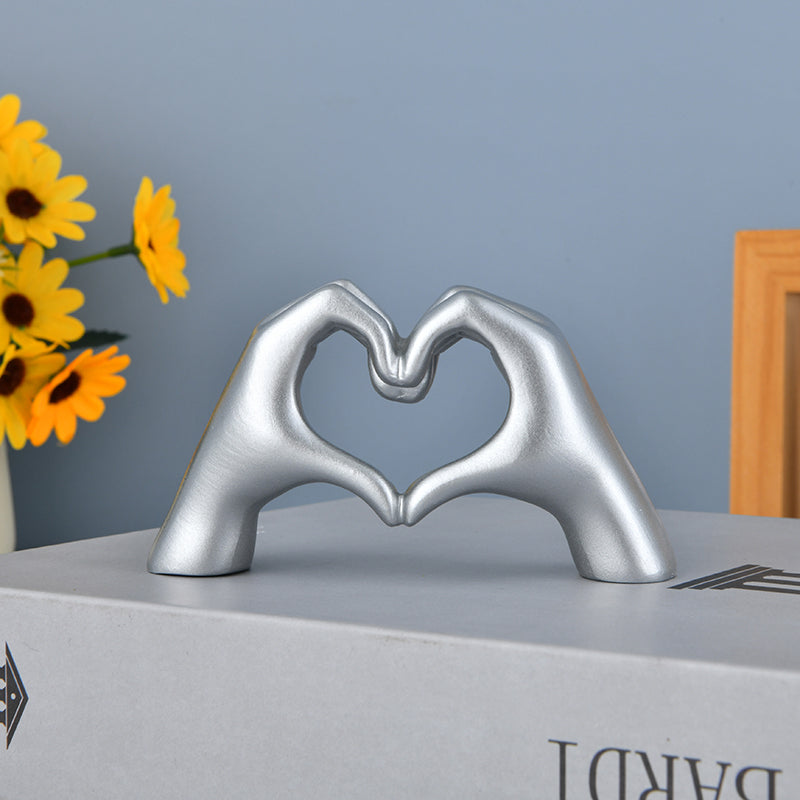 Gold Hand Gesture Ornament  Love Finger Heart Decoration for Living Room