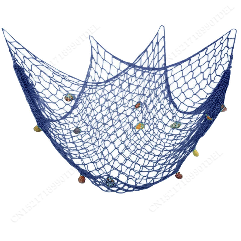 Large Blue Nautical Fishing Net Wall Decor  100x200cm Ocean Theme Party & Room Decoration