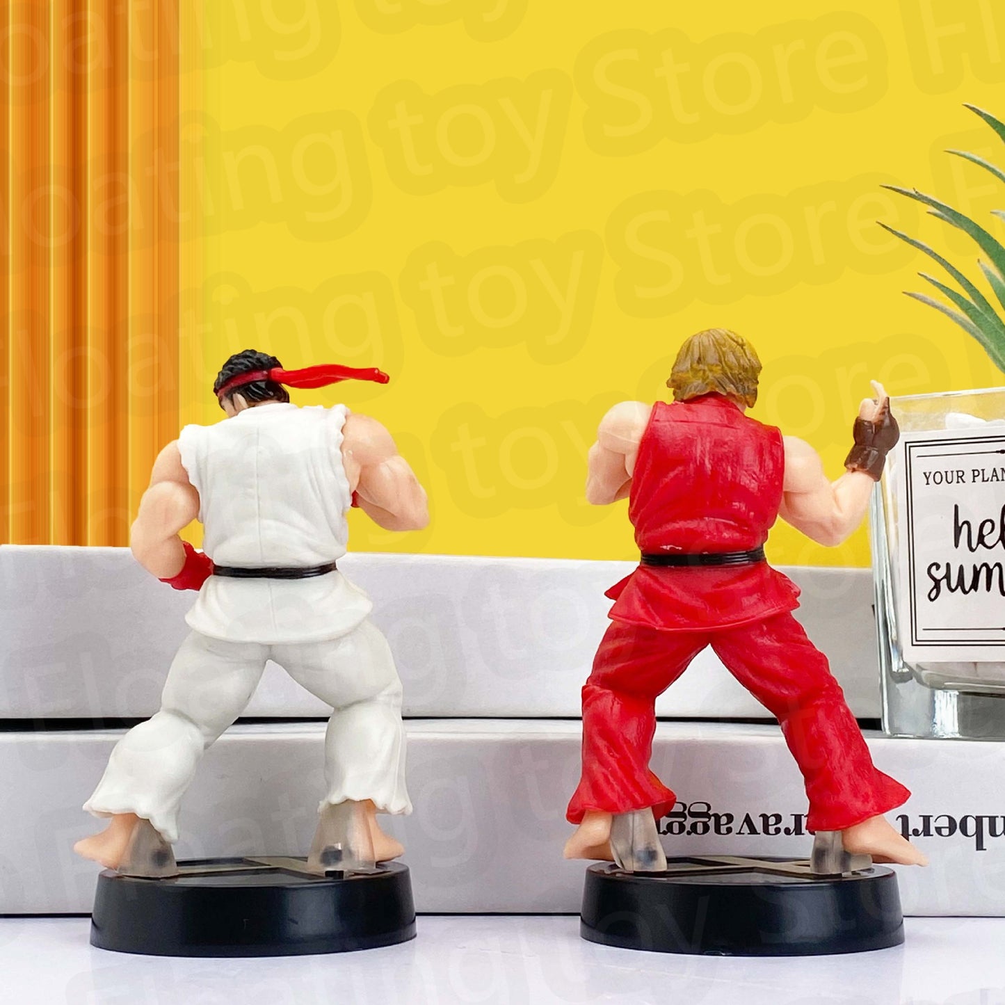 Street Fighter Ken Masters & Ryu Action Figure Set  Anime PVC Fighting Game Collectible Toy Gift