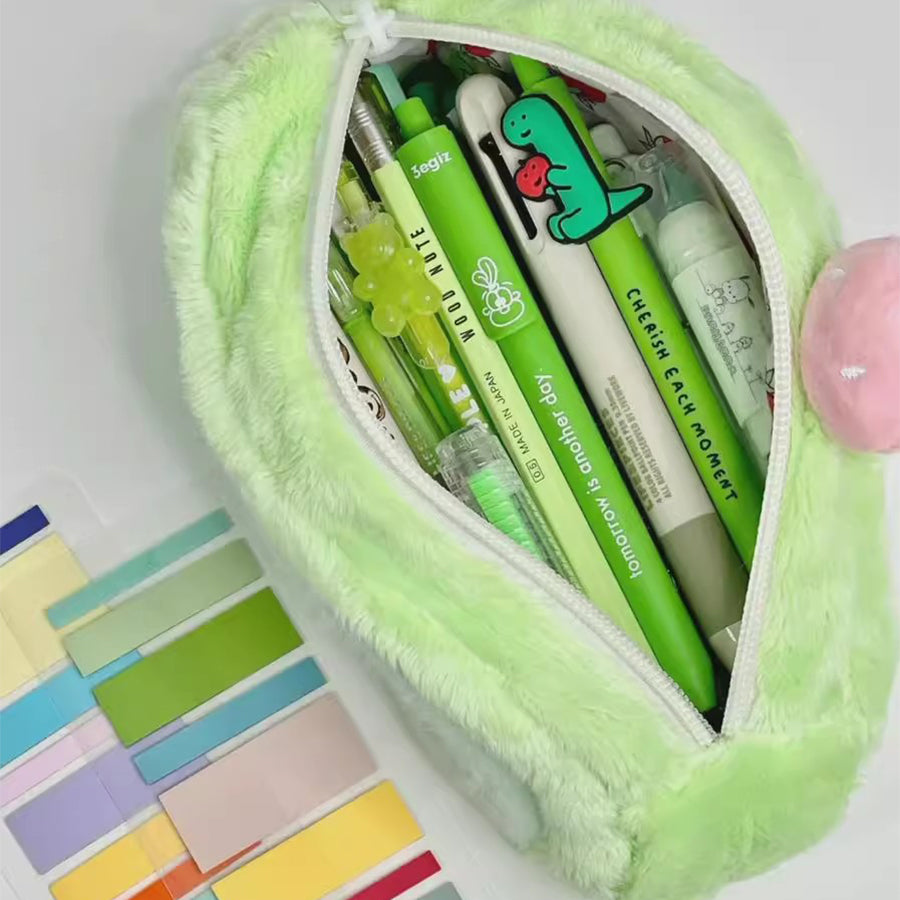 Plush Pencil Case  Large Capacity Cute Stationery Storage Pouch