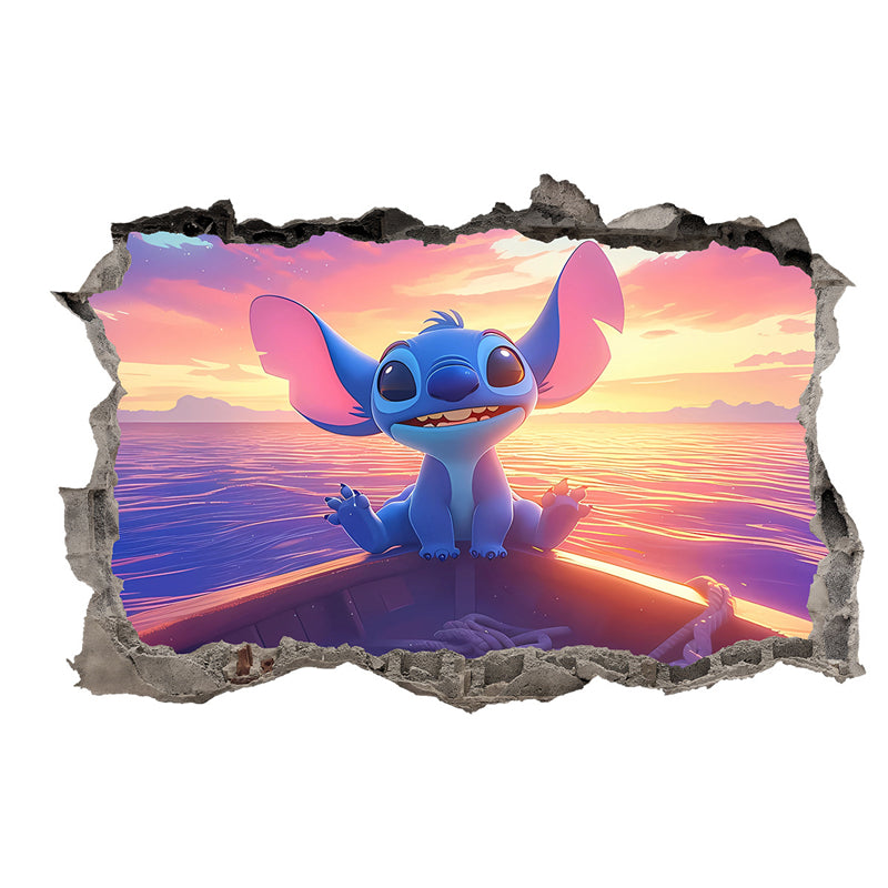 Cartoon Lilo & Stitch Wall Stickers For Kid's Room Kindergarten Living Room Wall Decoration Movie Anime Poster Stickers