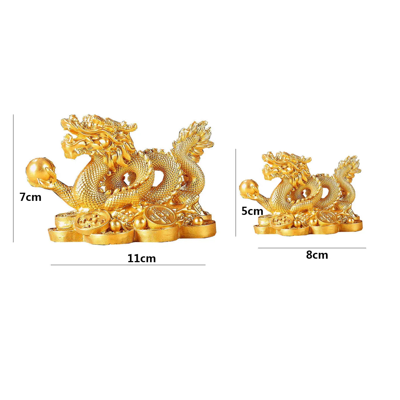 Majestic Chinese Dragon Statue Feng Shui Lucky Charm for Wealth & Power