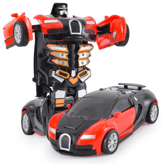 One-Click Transforming Collision Deformation Robot Car  Dual Form Toy for Boys & Father-Son Play
