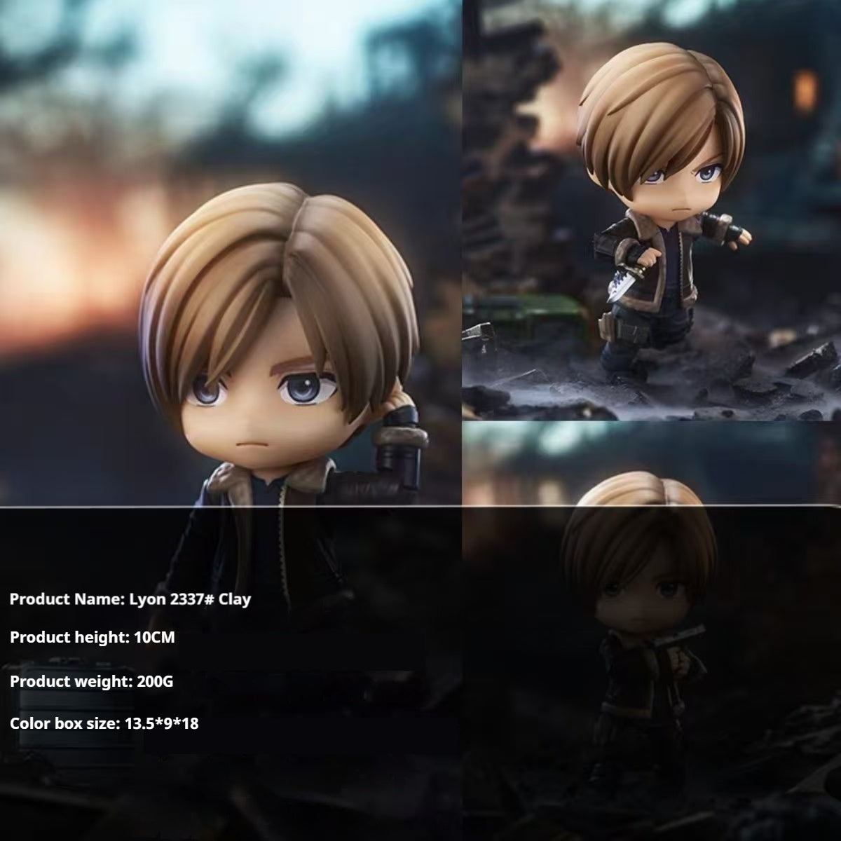 Resident Evil 4 Remake Leon S. Kennedy Q Version Action Figure  10cm PVC Collectible Doll Toy Gift