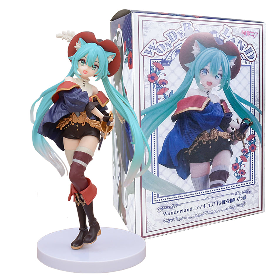 Hatsune Miku Fairy Tale Wonderland Figure Puss in Boots Anime Collectible Model Toy Gift