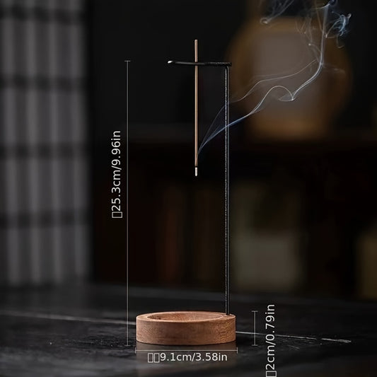 Upside Down Wooden Incense Burner  Creative Anti-Ash Stick Holder for Meditation & Home Decor