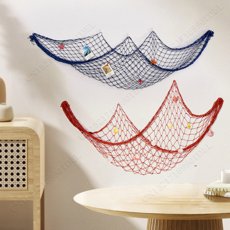 Large Blue Nautical Fishing Net Wall Decor  100x200cm Ocean Theme Party & Room Decoration