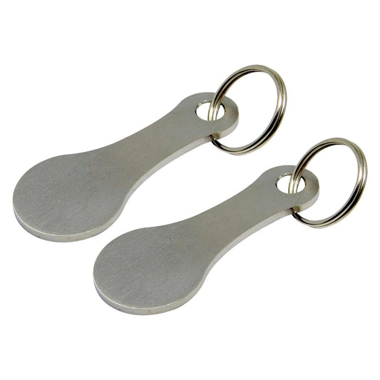 1/2Pcs Metal Shopping Cart Tokens  Trolley Coin Keychain with Key Ring for Home & Outdoor Use