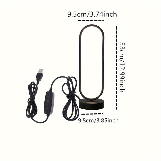 LED Ring Bedside Lamp  3-Color Dimmable Night Light for Bedroom & Living Room