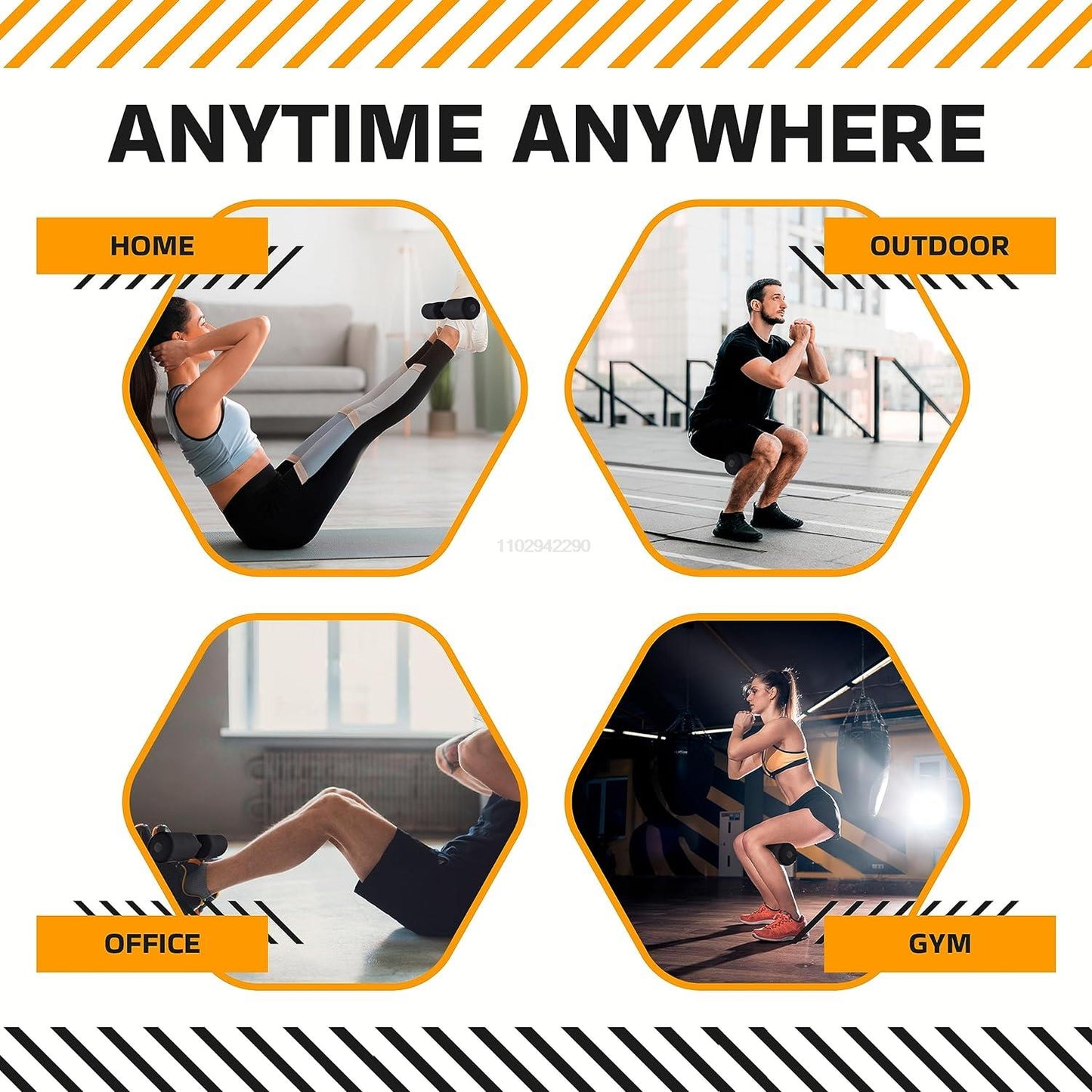 Adjustable Nordic Hamstring Curl Strap  Sit-Up & Foot Holder Exercise Belt