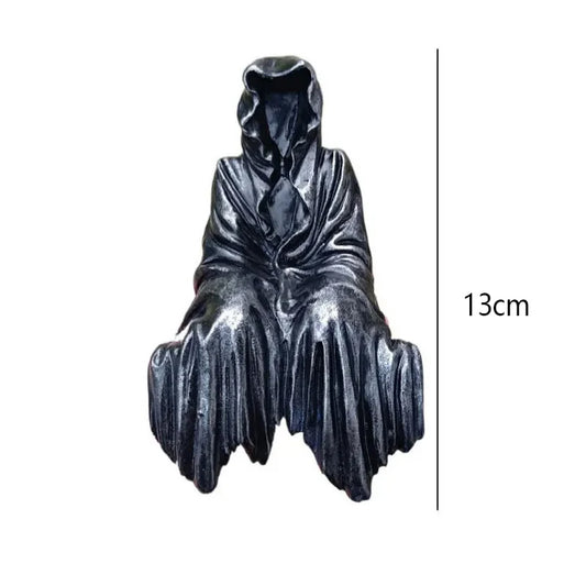 Gothic Black Robe Night Walker – Mysterious Master Resin Desktop Ornament