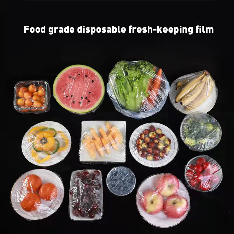 Reusable Elastic Food Covers – Stretchable Plastic Wrap Lids for Bowls, Plates & Food Storage (Durable & Disposable Option)