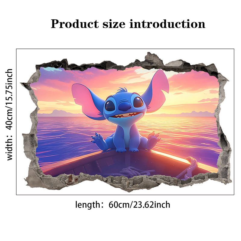 Cartoon Lilo & Stitch Wall Stickers For Kid's Room Kindergarten Living Room Wall Decoration Movie Anime Poster Stickers