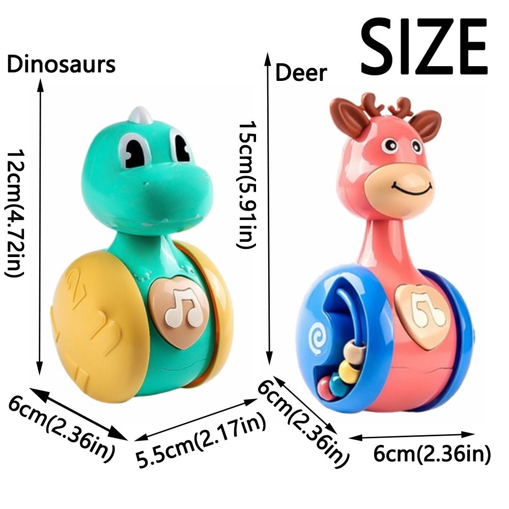 Creative Fawn Sliding Tumbler Toy Musical Cartoon Rattle for Early Education