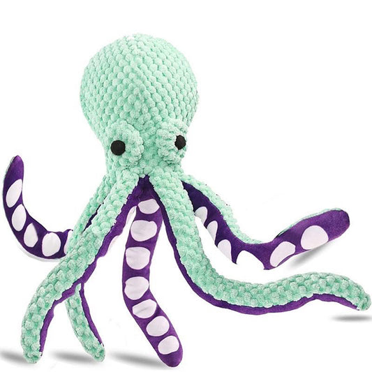 Plush Octopus Dog Toy  Interactive Squeaky Companion for Small & Large Dogs